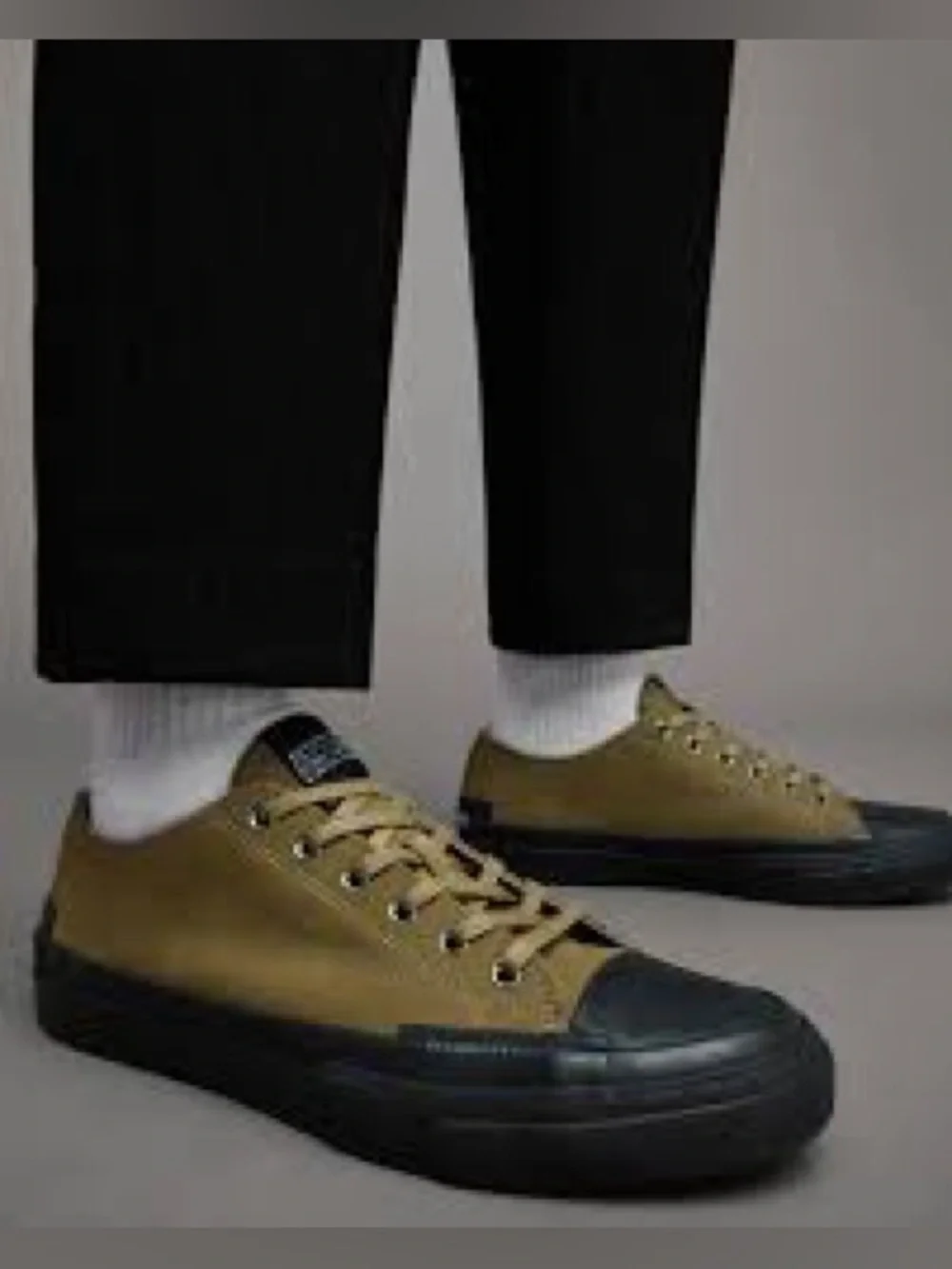 AllSaints Redd Suede Casual Olive Canvas Low-Top Pants Shoe Mens 12